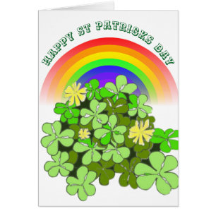 St Patricks Day Clover and Rainbow Cards