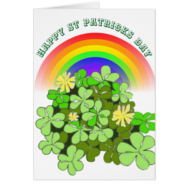 St Patricks Day Clover and Rainbow Cards (Front)