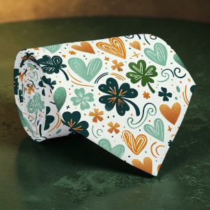 St. Patrick's Day Clover Custom Necktie