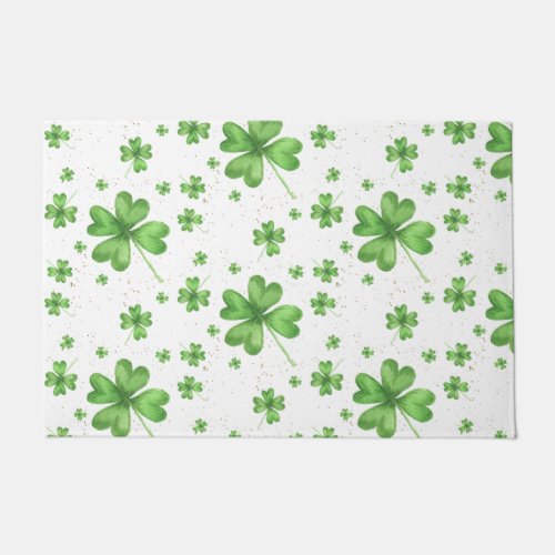 St Patricks Day Clover Doormat