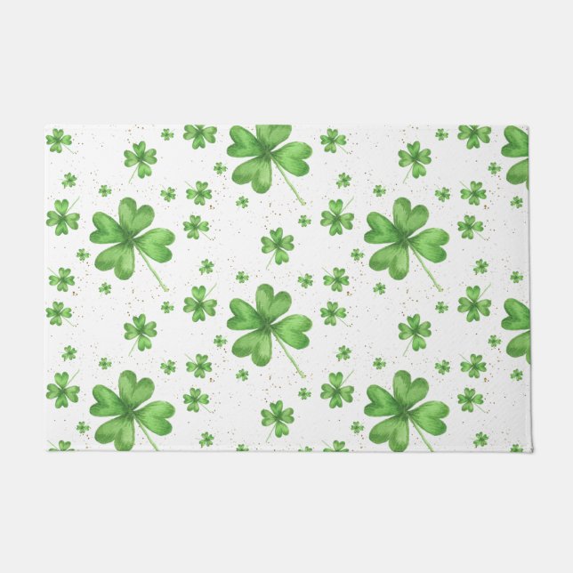 St Patrick's Day Clover Doormat (Front)