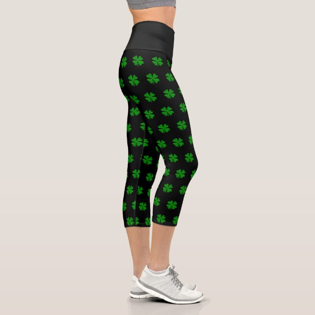 St Patrick's Day clover high waist capri leggings (Right)