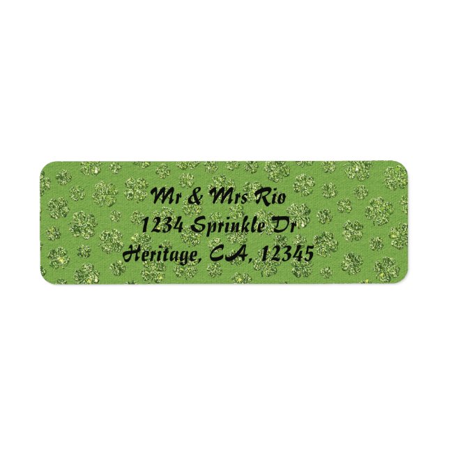 St. Patrick's Day Clover Leaf Address Label (Front)