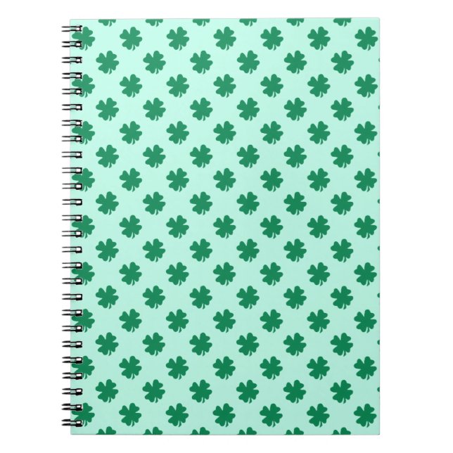 St. Patrick's Day Clover Leaf Pattern Notebook (Front)