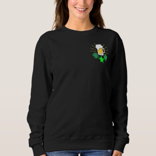 St Patricks Day Clover Leaf With Beer Colours Irel Sweatshirt