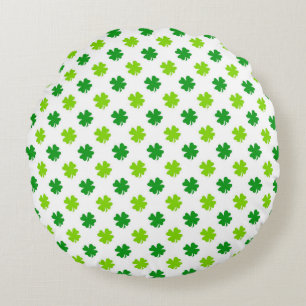 St. Patrick's Day Clover Leaves Pattern-54601 Round Pillow