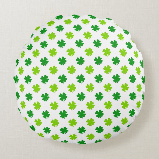 St. Patrick's Day Clover Leaves Pattern-54601 Round Pillow (Front)