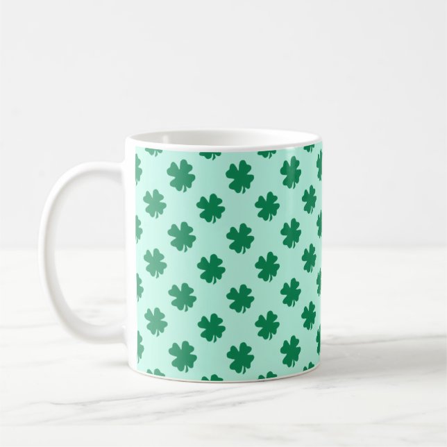 St. Patrick's Day Clover Leaves Pattern-54602 Coffee Mug (Left)