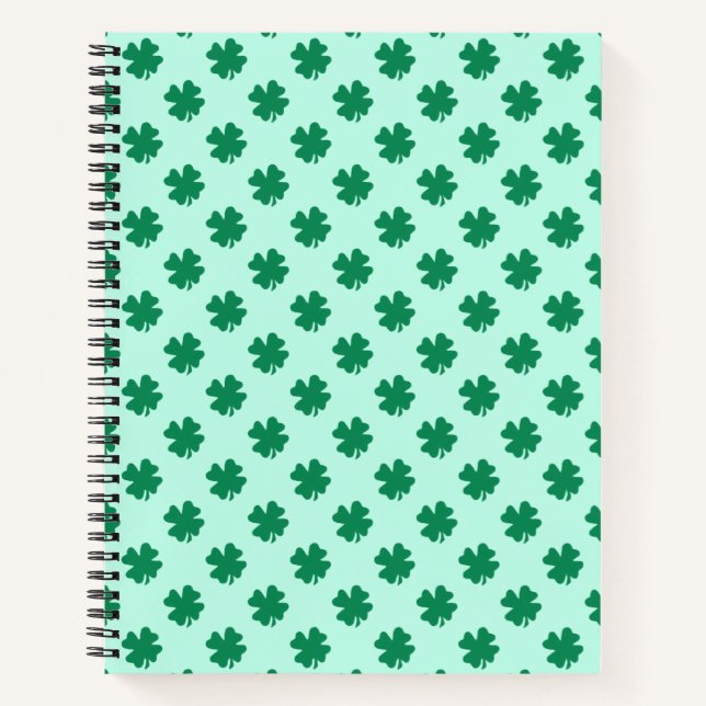 St. Patrick's Day Clover Leaves Pattern-54602 Notebook (Front)