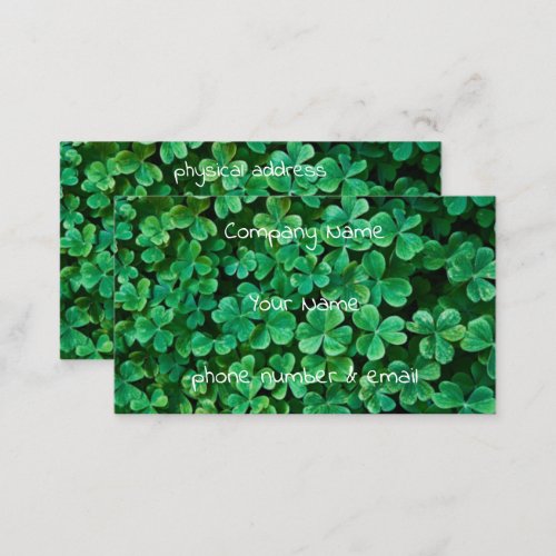 St Patricks Day Clover patch Business Card