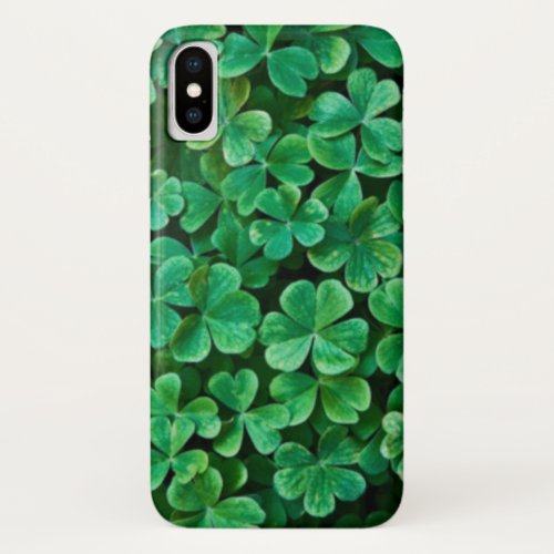 St Patricks Day Clover patch iPhone X Case