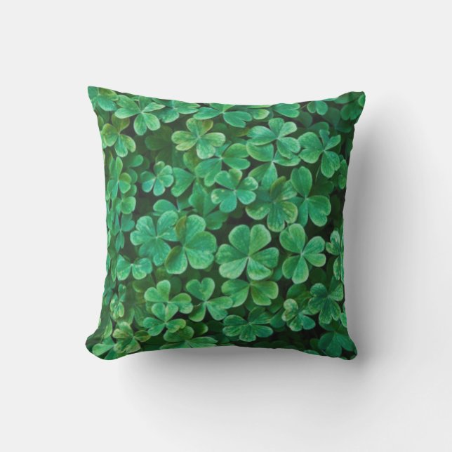 St. Patrick's Day Clover patch Outdoor Pillow (Front)