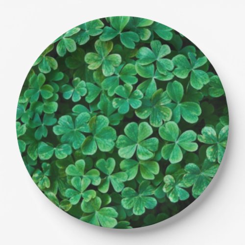 St Patricks Day Clover patch Paper Plates