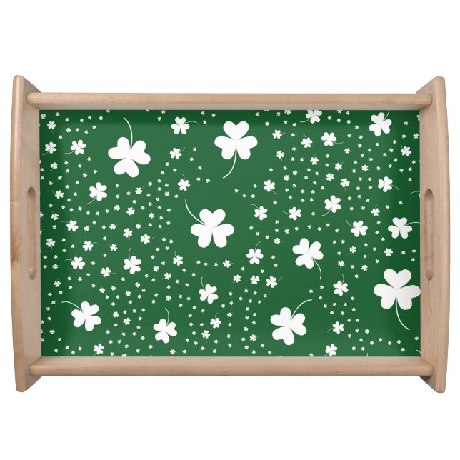 St Patrick's Day Clover Pattern Serving Tray (Front)