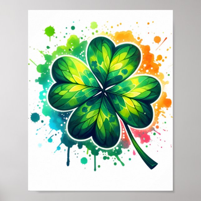 St. Patrick's Day Clover Poster (Front)