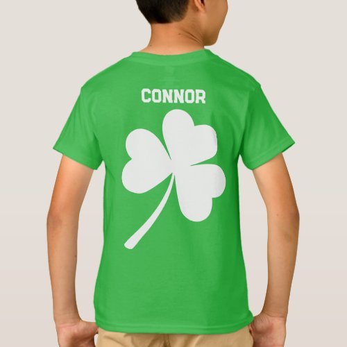 St Patricks Day Clover Shamrock Personalized Name T_Shirt