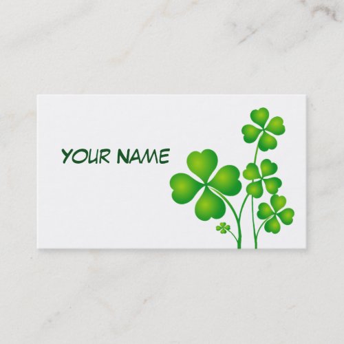 St Patricks Day Clover  Shamrocks  your ideas Business Card