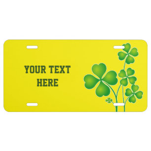 St. Patrick's Day Clover / Shamrocks + your ideas License Plate