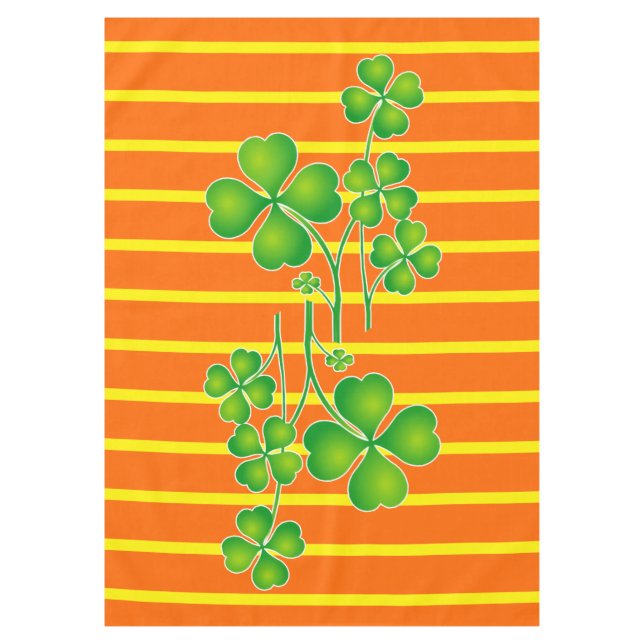 St. Patrick's Day Clover / Shamrocks + your ideas Tablecloth (Front)