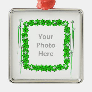 St. Patricks Day Clover Stars photo Metal Ornament