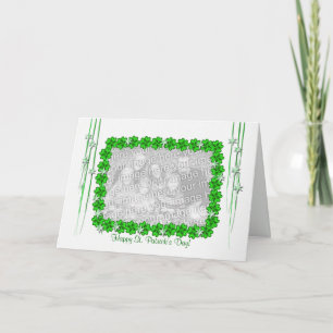 St. Patrick's Day Clover Stars Wide (photo frame) Card