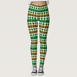 St. Patrick's Day Clover Stripes Leggings