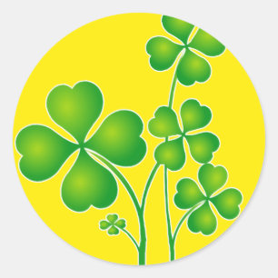 St. Patrick's Day Clover + your ideas Classic Round Sticker
