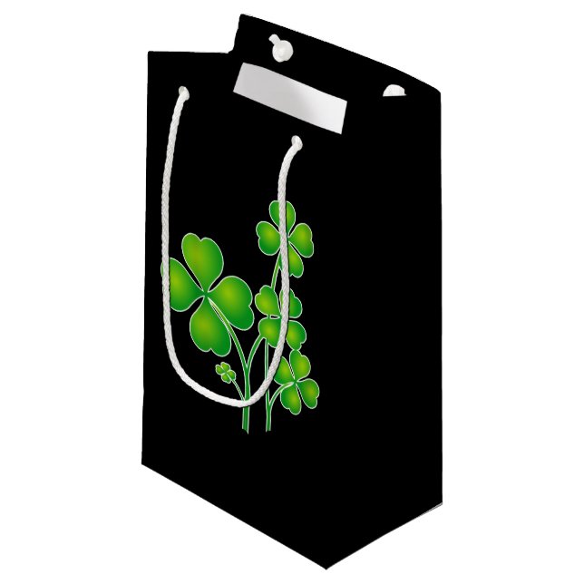 St. Patrick's Day Clover + your ideas Small Gift Bag (Front Angled)