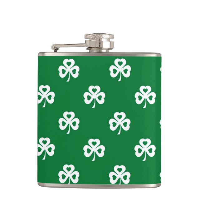 St. Patrick's Day Clovers Flask (Front)