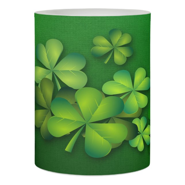 St Patrick's Day - Clovers/Shamrocks Flameless Candle (Front)