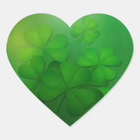 St Patrick's Day - Clovers/Shamrocks Heart Sticker