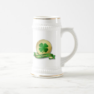 St. Patrick's Day Coin Shamrock Beer Stein