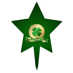 St. Patrick's Day Coin Shamrock Cake Topper