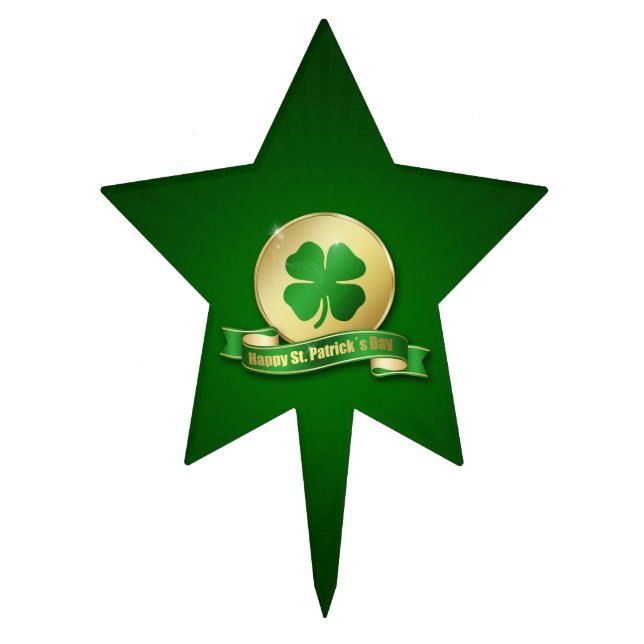 St. Patrick's Day Coin Shamrock Cake Topper (Front)
