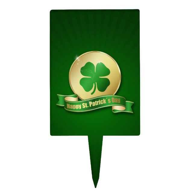 St. Patrick's Day Coin Shamrock Cake Topper (Front)
