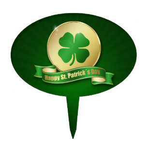 St. Patrick's Day Coin Shamrock Cake Topper