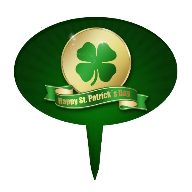 St. Patrick's Day Coin Shamrock Cake Topper (Front)