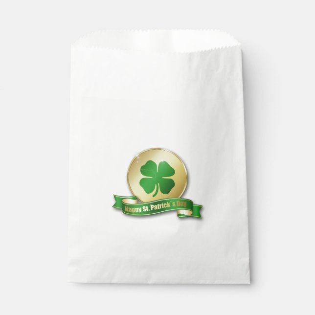 St. Patrick's Day Coin Shamrock Favor Bag (Front)