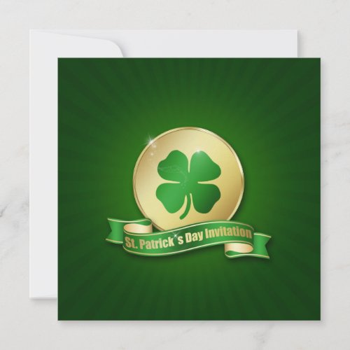 St Patricks Day Coin Shamrock Invitation