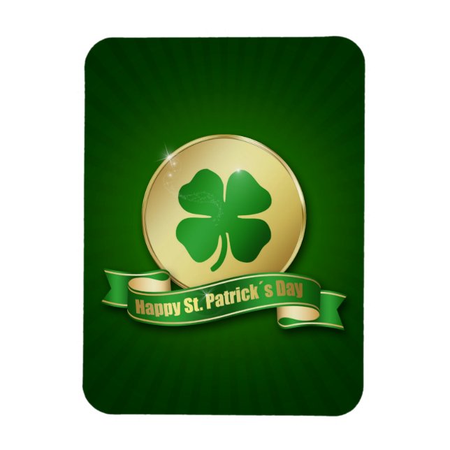 St. Patrick's Day Coin Shamrock Magnet (Vertical)