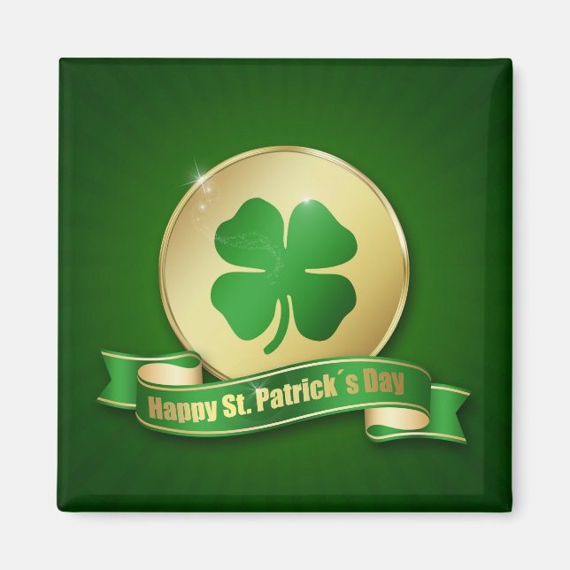 St. Patrick's Day Coin Shamrock Magnet (Front)