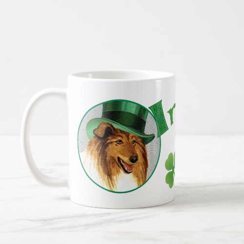 St Patricks Day Collie Coffee Mug
