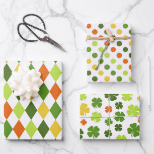 St Patricks Day Colorful Gift Wrapping Combo Fun Wrapping Paper Sheets