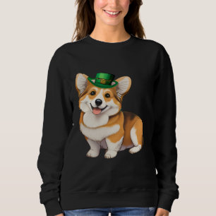 St Patrick's Day Corgi Dog Irish Shamrock Leprecha Sweatshirt