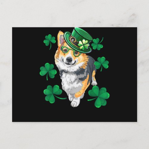 St Patricks Day Corgi Postcard