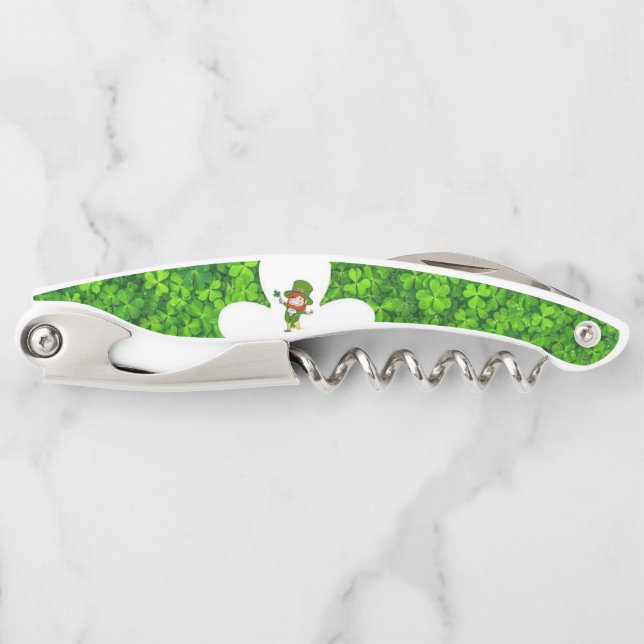 St. Patrick's Day Corkscrew Bottle Opener (Front)