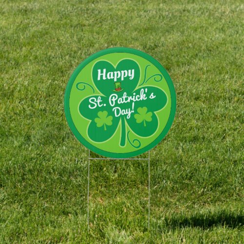 St Patricks Day Coroplast Irish Shamrock  Sign