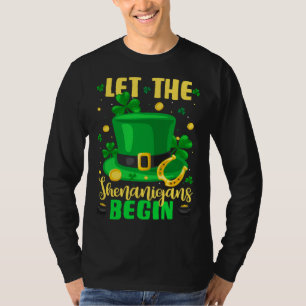 St Patricks Day Costume Let Shenanigans Begin Lepr T-Shirt