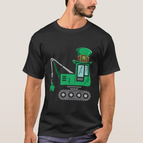 St Patricks Day Crane Truck Construction Toddler T_Shirt
