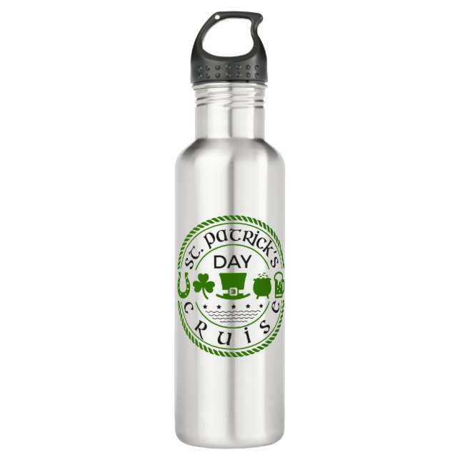 St Patricks Day Cruise Cruising Stainless Steel Water Bottle (Front)